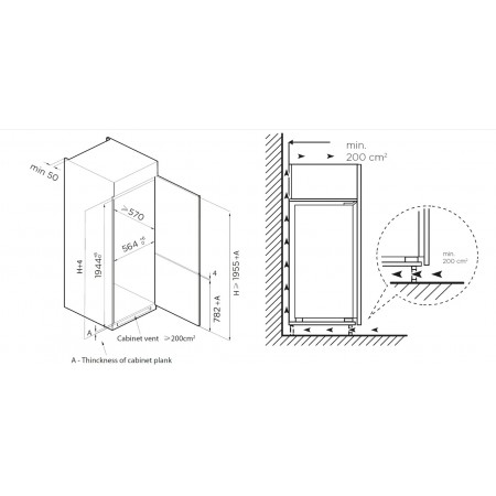 Frigider încorporabil 60 mm  FBFN 3101 A-2